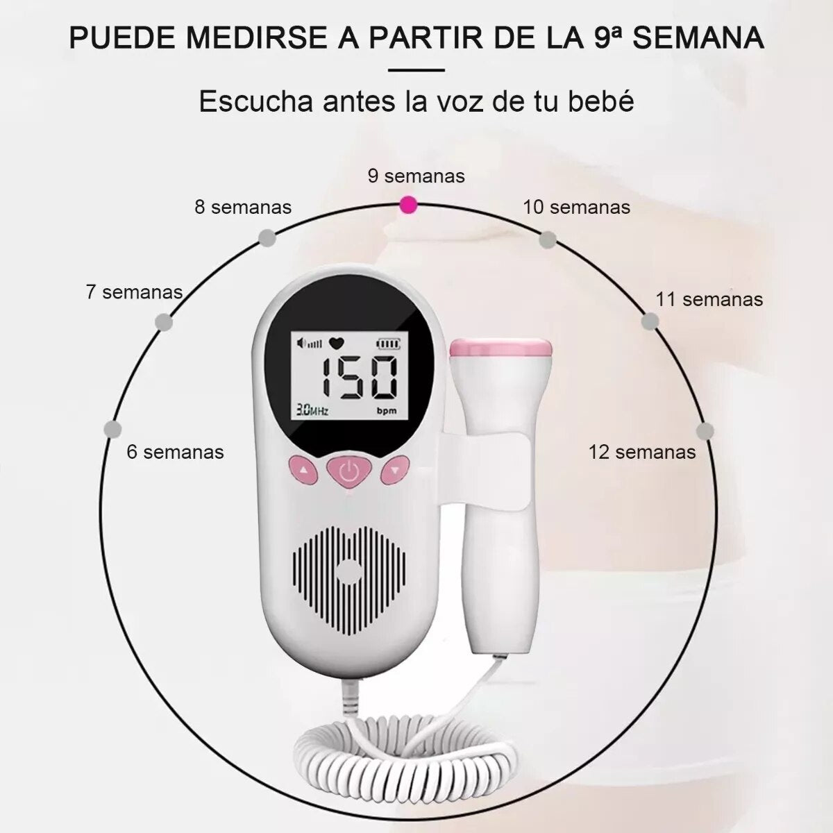 Doppler Fetal — Detector de Ritmo Cardíaco de Bebé | Dulcevientre